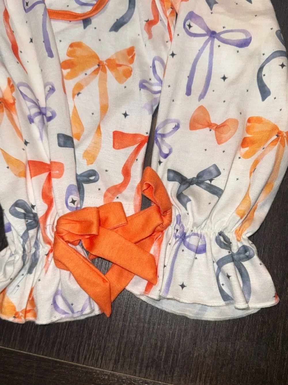 Primark White Elastic Waistband Shorts with Orange and Purple Star Print